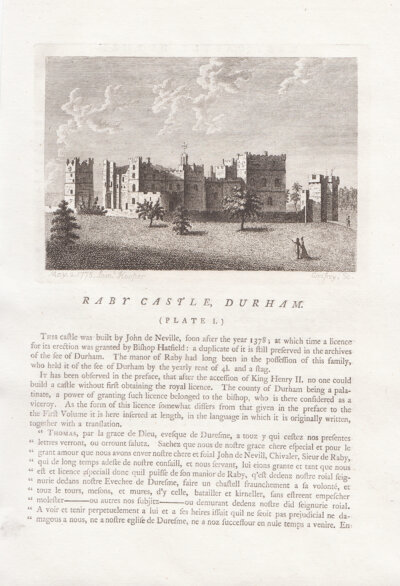 Raby Castle, Durham. (Plate 1)