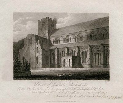 S View of Carlisle Cathedral (antique print)