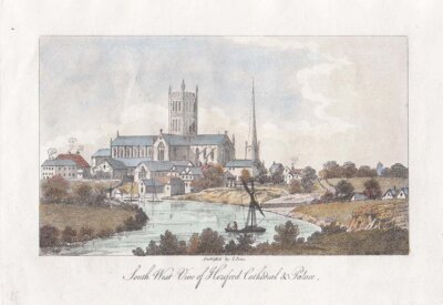 South West View of Hereford Cathedral and Palace.