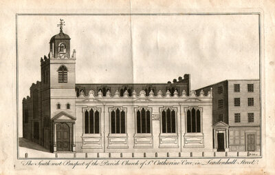 The South West Prospect of the Parish Church of St Catherine Cree in Leadenall Street