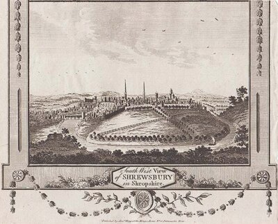 South West View of Shrewsbury in Shropshire