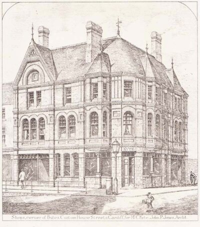 Shops corner of Bute & Custom House Streets Cardiff