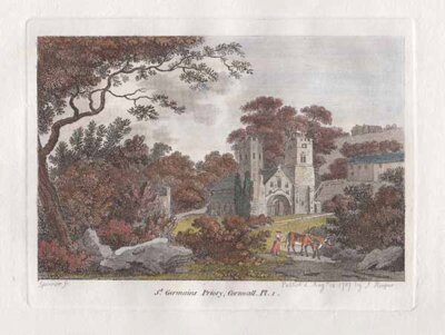 St Germain's Priory Cornwall  Pl1 (antique print)