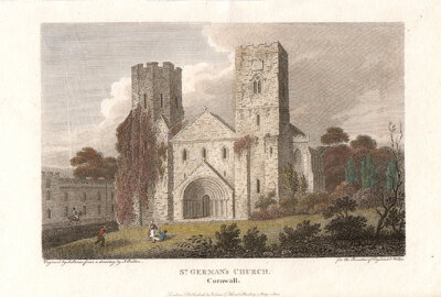 St German's Church Cornwall (antique print)