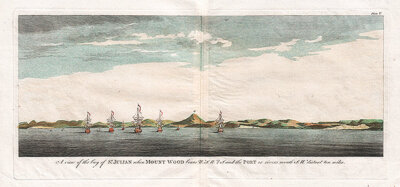 A view of the bay of St Julian when Mount Wood bears WSW 1/2 S and the Port or river's mouth SW distant 10 miles