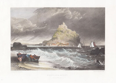 St. Michael's Mount, Cornwall. (antique print)