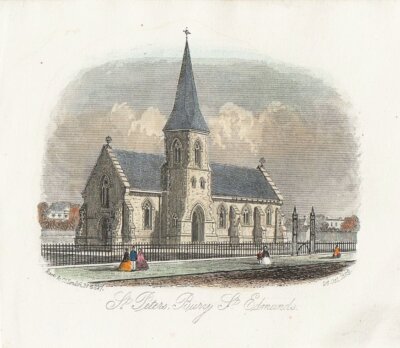 St. Peters, Bury St. Edmunds.  (antique print)