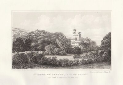 Steephill Castle, Isle of Wight, the Seat of John Hamborough. Esq.  (antique print)