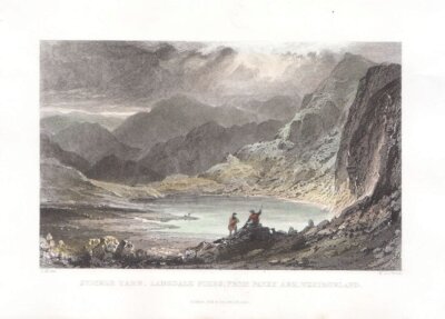 Stickle Tarn, Langdale Pikes, from Pavey Ark, Westmorland.