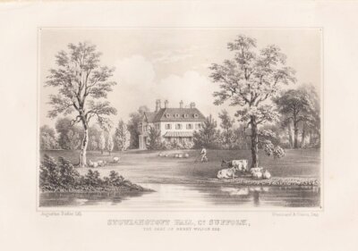 Stowlangtoft Hall, Co. Suffolk, The Seat of Henry Wislon Esq.  (antique print)