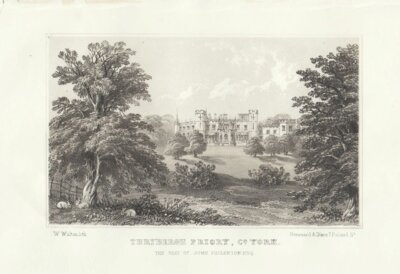Thrybergh Priory, Bo. York.  The Seat of John Fullerton.  Esq.  (antique print)