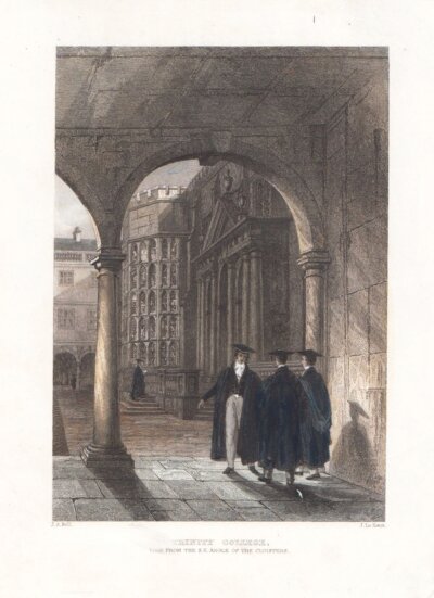 Trinity College.  View from the S.E. angle of the Cloisters.
