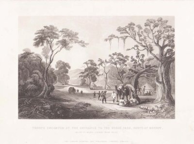 Troops encamped at the entrance to the Keree Pass.....