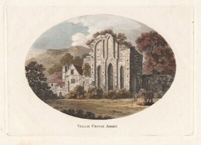 Valle Crucis Abbey.  (antique print)