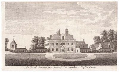 A View of Auberies the Seat of Robt Andrews Esq in Essex