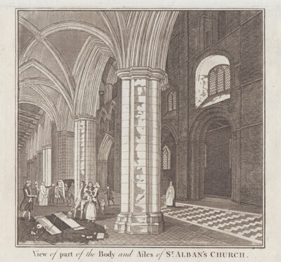 View of part of the Body and Ailes of St Alban's Church 