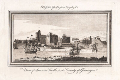 View of Swansea Castle in the County of Glamorgan