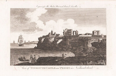 View of Tinmouth Castle and Priory in Northumberland