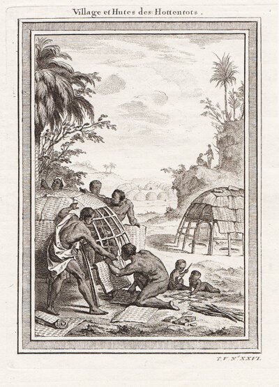 Village et Hutes des Hottentots