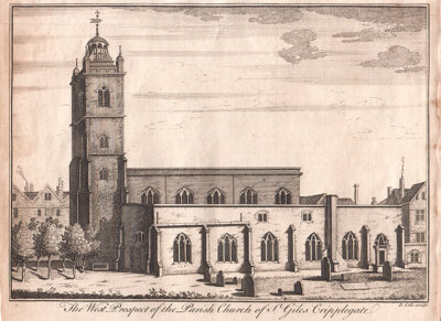 The West Prospect of the Parish Church of St Giles Cripplegate