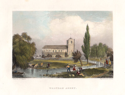 Waltham Abbey  (antique print)