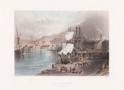Workington  Cumberland (antique print)