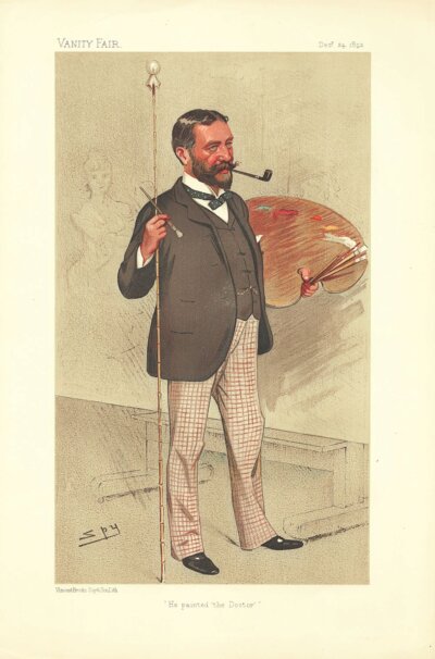 Sir Samuel Luke Fildes KCVO RA.  (antique print)