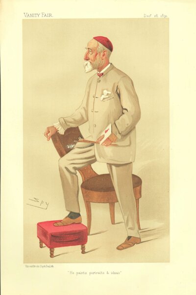 Mr GF Watts RA DCL  LLD   (antique print)