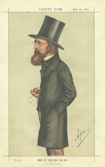 Alfred, Lord Tennyson  (antique print)