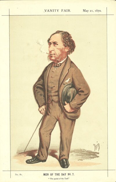 Sir Joseph Henry Hawley 3rd Baronet  English thoroughbred race horse owner   (antique print)