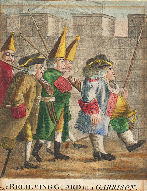 Relieving Guard in a Garrison  (antique print)