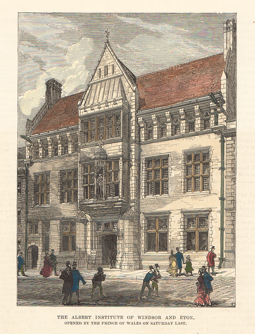 The Albert Institute of Windsor and Eton, opened by thePrince of Wales on Saturday night.  (antique print)