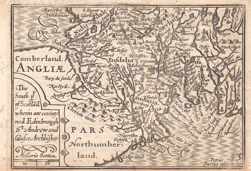 Pieter Van den Keere - South pt. Scotland wherein are contained Edinburgh, St Andrew.....