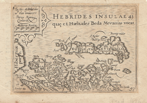 Pieter Van den Keere - Isles of Hebrides  (antique map)