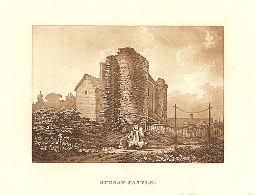 Bungay Castle.  (antique print)
