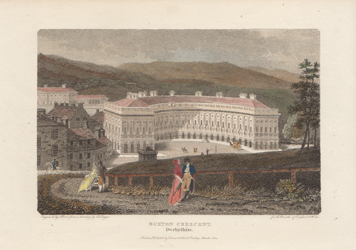 Buxton Crescent Derbyshire  (antique print)