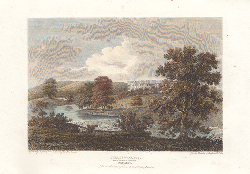 Chatsworth Seat of the Duke of Devonshire  (antique print)