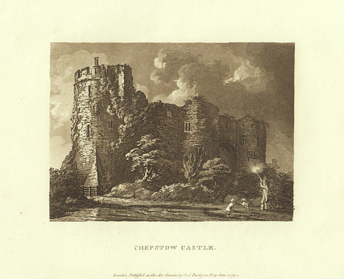 Chepstow Castle.  (antique print)