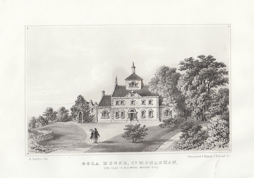 Gola House, Co. Monaghan.  The Seat of W.H. Wood-Wright. Esq.  (antique print)