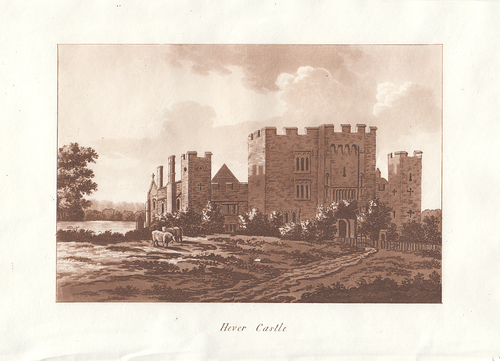 Hever Castle.  (antique print)
