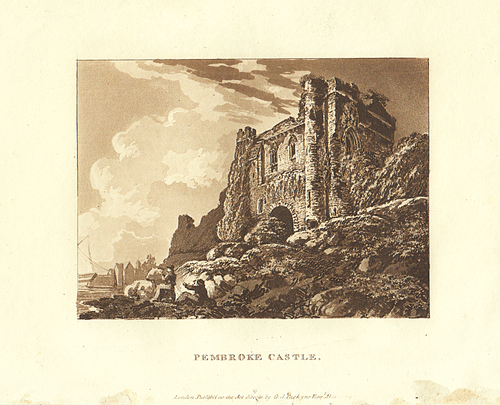 Pembroke Castle.  (antique print)