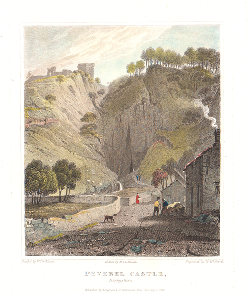 Peverel Castle Derbyshire (antique print)