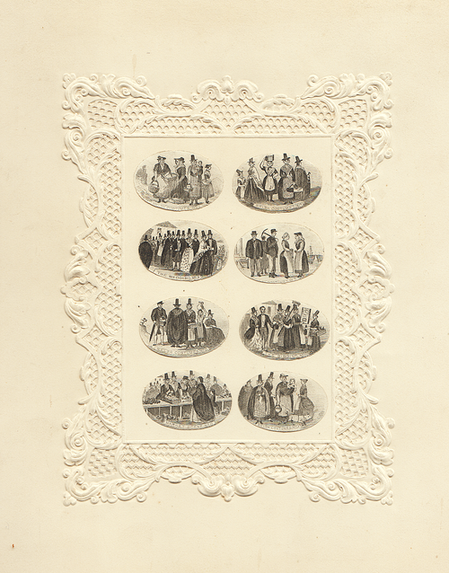 Rare Welsh Costume Postal Wafer Seals