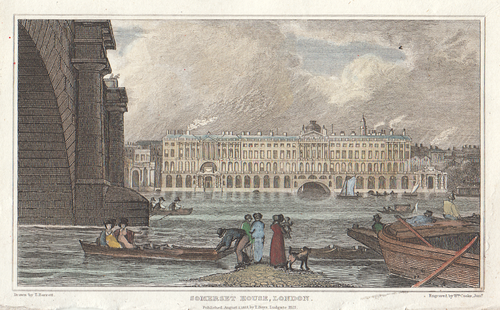 Somerset House, London.   (antique print)