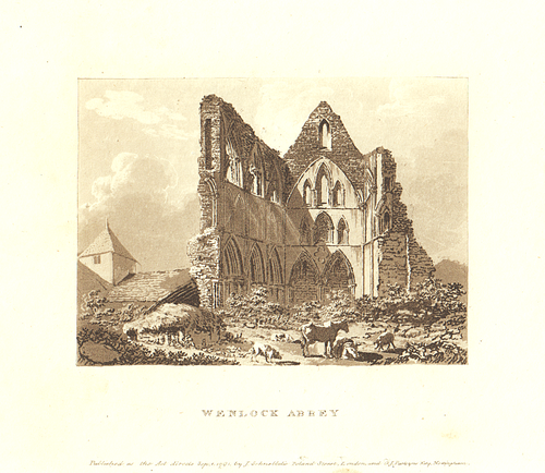 Wenlock Abbey.  (antique print)