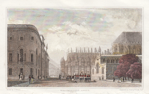 Westminster Abbey.  (antique print)