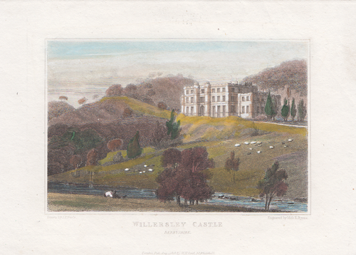 Willersley Castle Seat of Richd Arkwright Esq (antique print)
