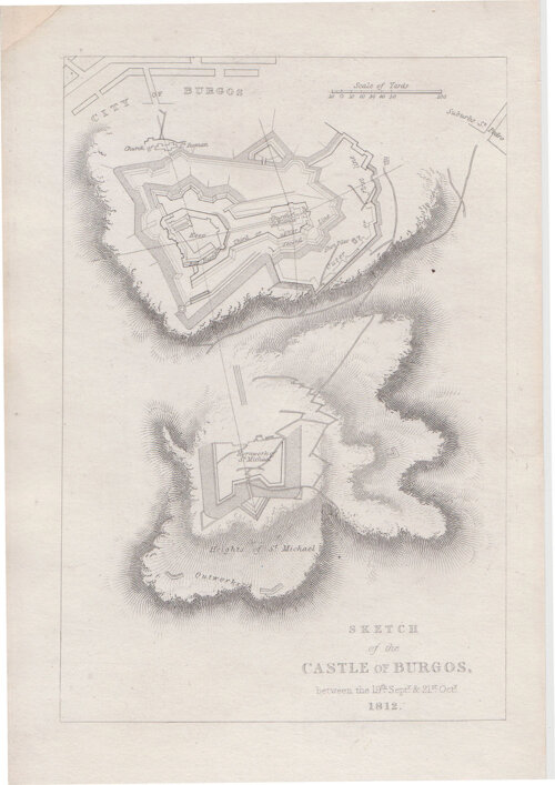 Sketch of the Castle of Burgos between the 19th Sept & 21st October 1812