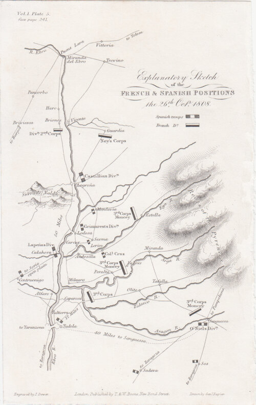 Explanatory Sketch of the French & Spanish Positions the 26th Oct 1809