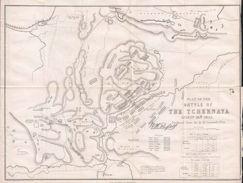 Plan of the Battle of The Tchernaya  August 16th 1855  Reduced from the QN General's Plan